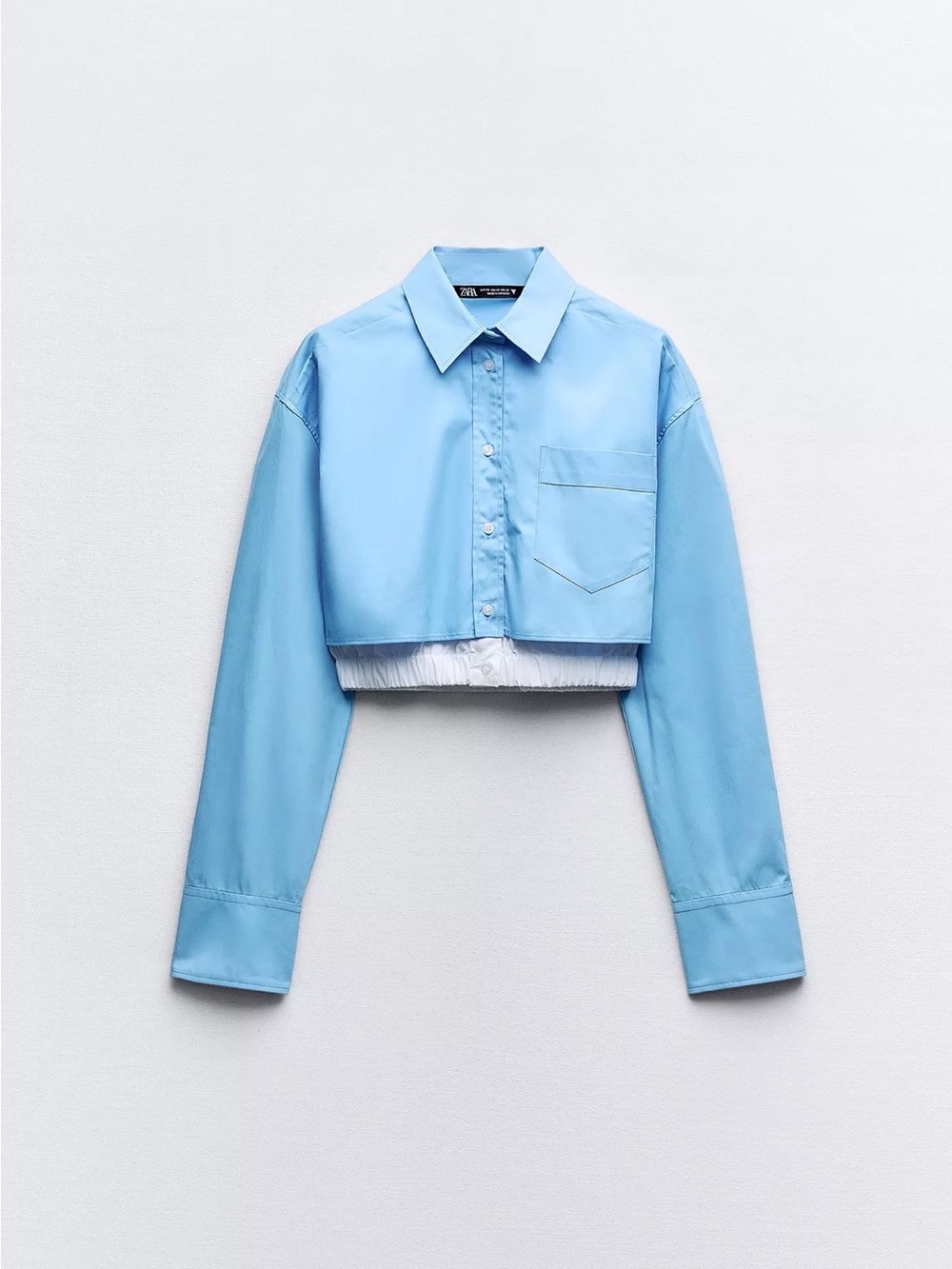 Gabardine cropped shirt